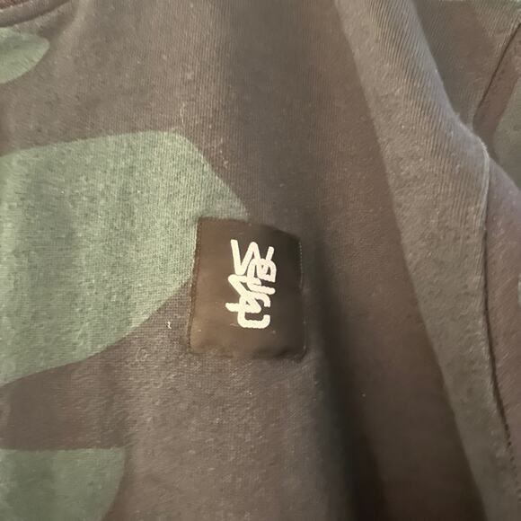 WESC black and green camo print snap button bomber jacket size small - Picture 3 of 5